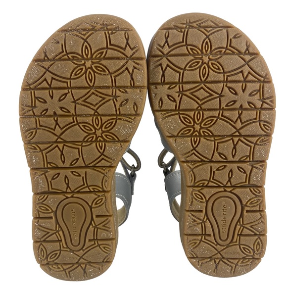 Stride Rite Kids Summer Time Silver Fisherman Leather Sandal - Size 8.5W - Picture 7 of 9